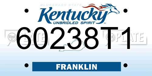 60238T1 Kentucky License Plate