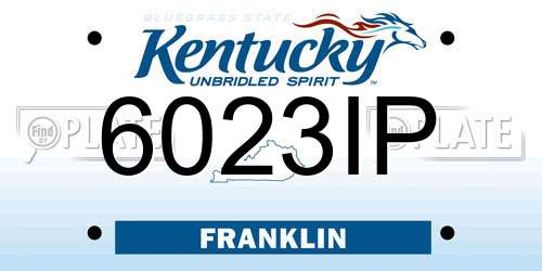 6023IP Kentucky License Plate