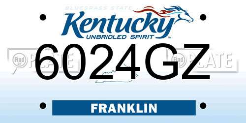 6024GZ Kentucky License Plate