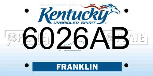 6026AB Kentucky License Plate