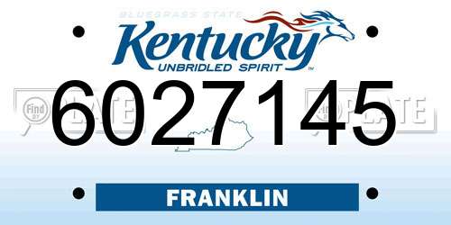 6027145 Kentucky License Plate