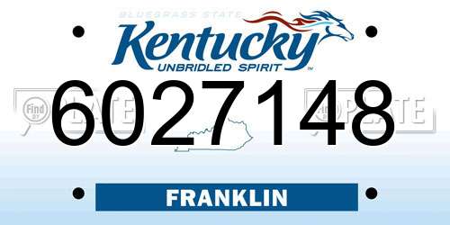 6027148 Kentucky License Plate