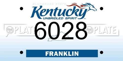 6028 Kentucky License Plate