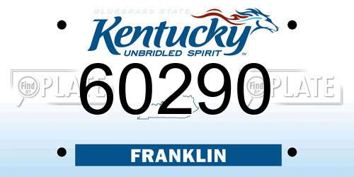 60290 Kentucky License Plate