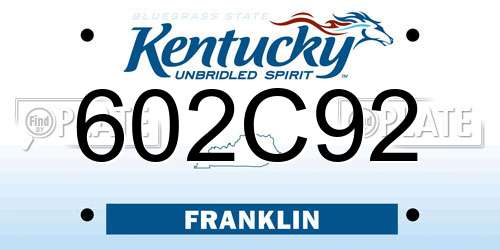602C92 Kentucky License Plate