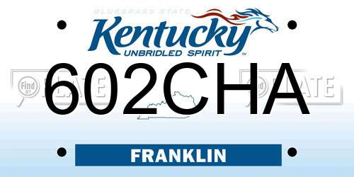 602CHA Kentucky License Plate