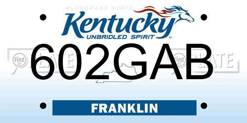 602GAB Kentucky License Plate