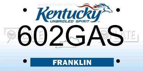 602GAS Kentucky License Plate
