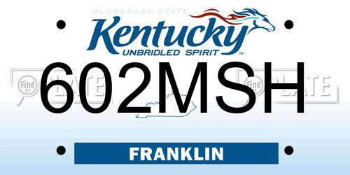 602MSH Kentucky License Plate