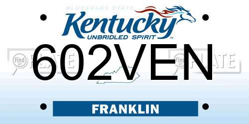 602VEN Kentucky License Plate
