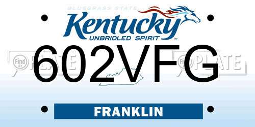 602VFG Kentucky License Plate