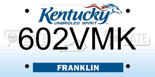 602VMK Kentucky License Plate