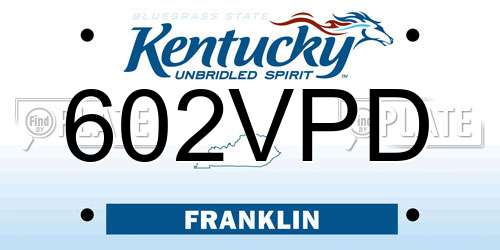 602VPD Kentucky License Plate