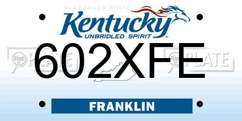 602XFE Kentucky License Plate