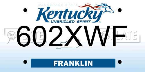 602XWF Kentucky License Plate