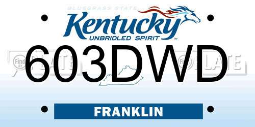 603DWD Kentucky License Plate