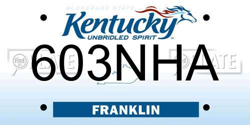 603NHA Kentucky License Plate
