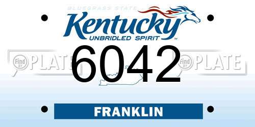 6042 Kentucky License Plate