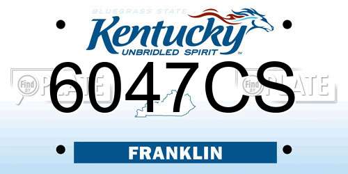 6047CS Kentucky License Plate