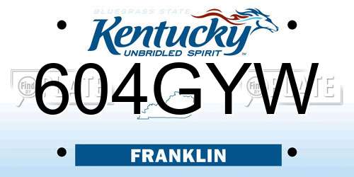 604GYW Kentucky License Plate