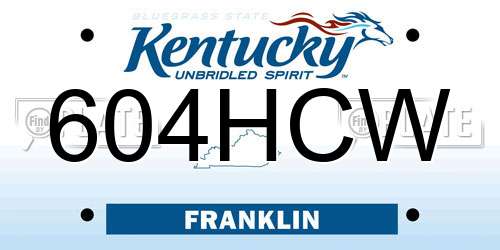 604HCW Kentucky License Plate
