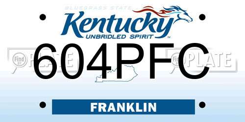 604PFC Kentucky License Plate