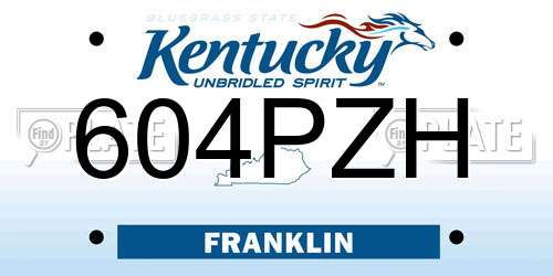 604PZH Kentucky License Plate