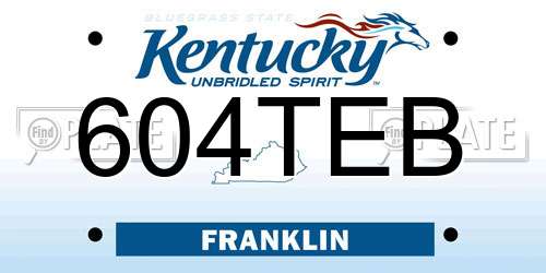 604TEB Kentucky License Plate