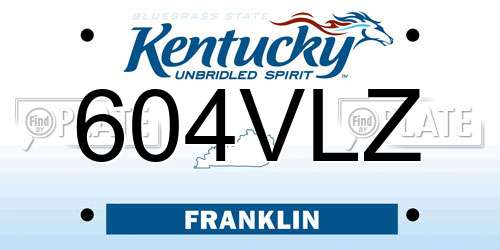 604VLZ Kentucky License Plate