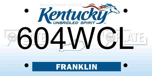 604WCL Kentucky License Plate