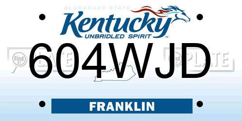 604WJD Kentucky License Plate