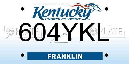 604YKL Kentucky License Plate