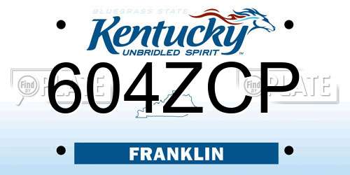 604ZCP Kentucky License Plate