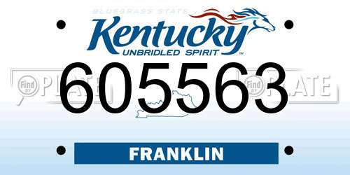 605563 Kentucky License Plate