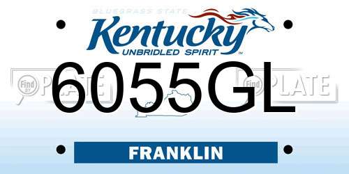 6055GL Kentucky License Plate