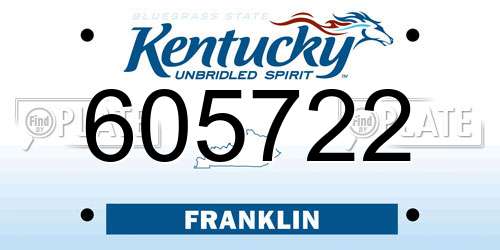 605722 Kentucky License Plate