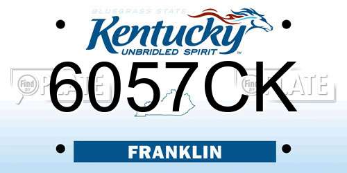 6057CK Kentucky License Plate
