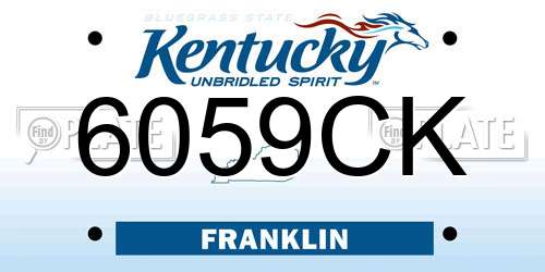 6059CK Kentucky License Plate