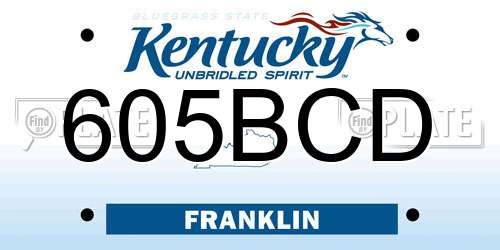 605BCD Kentucky License Plate
