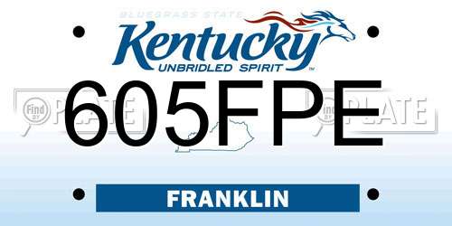 605FPE Kentucky License Plate