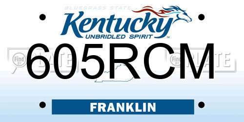 605RCM Kentucky License Plate