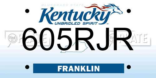 605RJR Kentucky License Plate