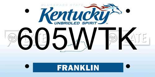 605WTK Kentucky License Plate