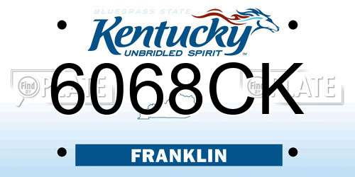 6068CK Kentucky License Plate