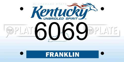 6069 Kentucky License Plate