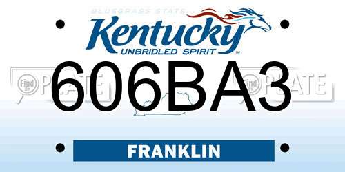 606BA3 Kentucky License Plate