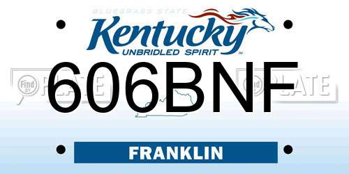 606BNF Kentucky License Plate