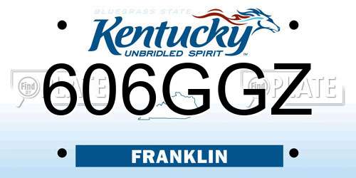 606GGZ Kentucky License Plate
