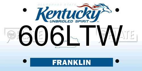 606LTW Kentucky License Plate