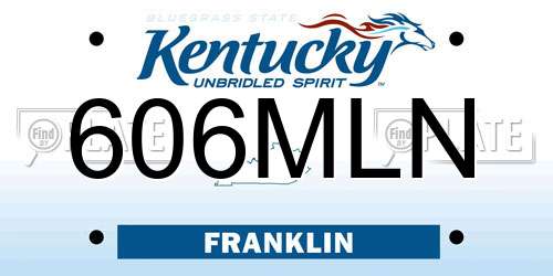 606MLN Kentucky License Plate